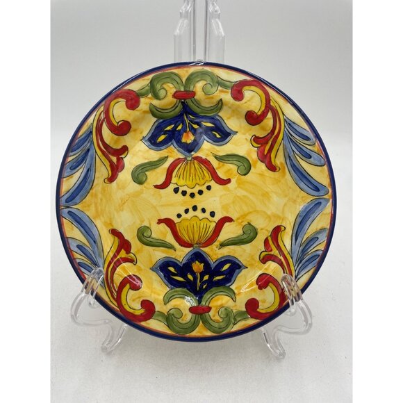 Talavera Hand-Painted Decorative Plate 8" Floral Design Vintage Collectible Made - Picture 6 of 6